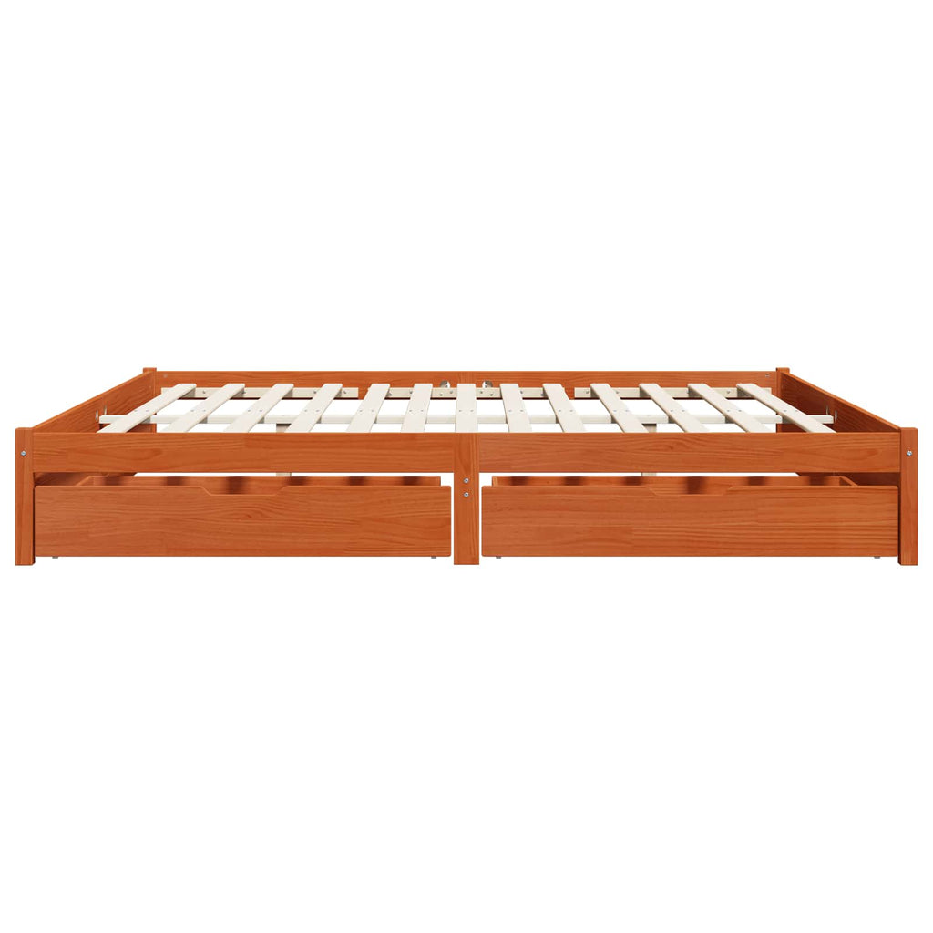 vidaXL Ramka łóżka Woskowy Brąz 200 x 200 cm Lite drewno sosnowe