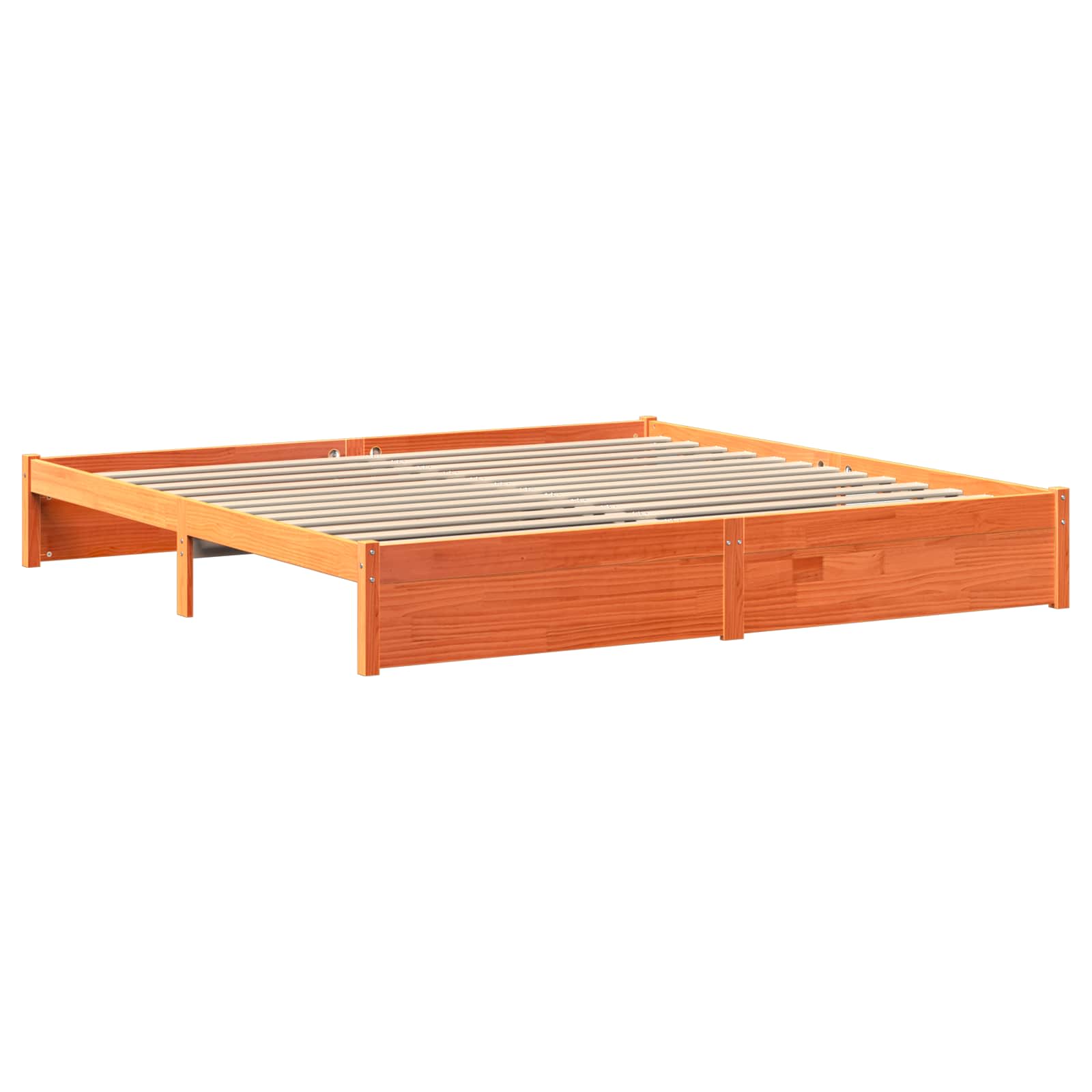 vidaXL Łóżko z pojemnikiem i zagłówkiem 2 pcs Woskowy Brąz