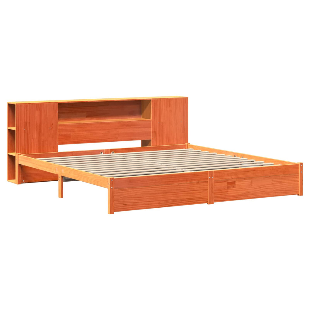vidaXL Łóżko z pojemnikiem i zagłówkiem 2 pcs Woskowy Brąz