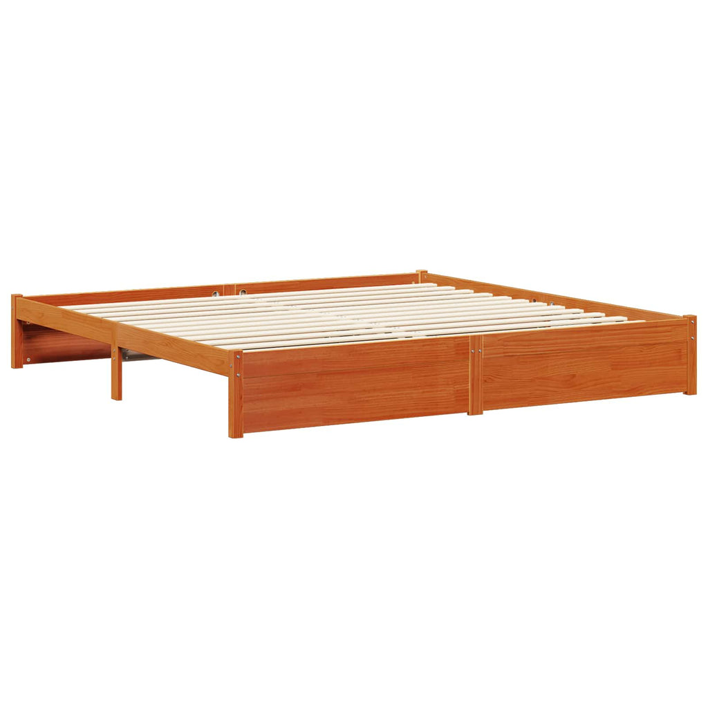 vidaXL Ramka łóżka Woskowy Brąz 200 x 200 cm Lite drewno sosnowe