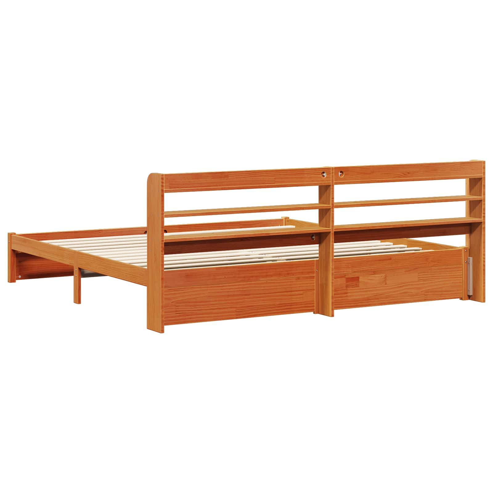 vidaXL Ramka łóżka Woskowy Brąz 200 x 200 cm Lite drewno sosnowe