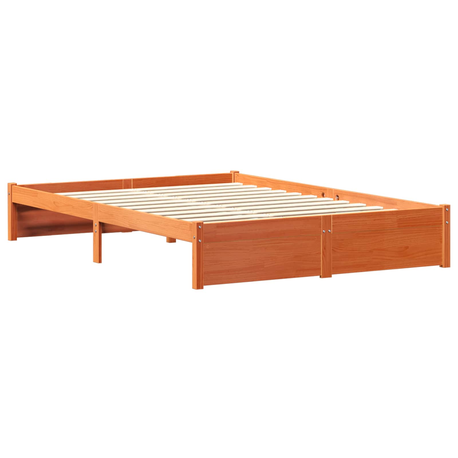 vidaXL Łóżko z pojemnikiem i zagłówkiem 2 pcs Woskowy Brąz