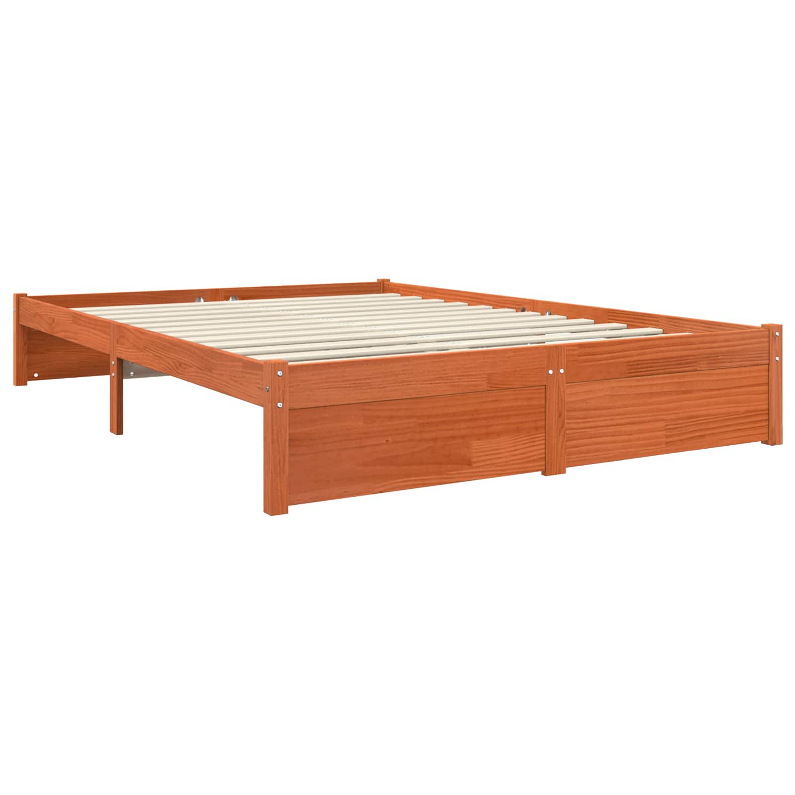 vidaXL Regał Ramy Łóżka Woskowy Brąz 200 x 150 cm Lite drewno sosnowe