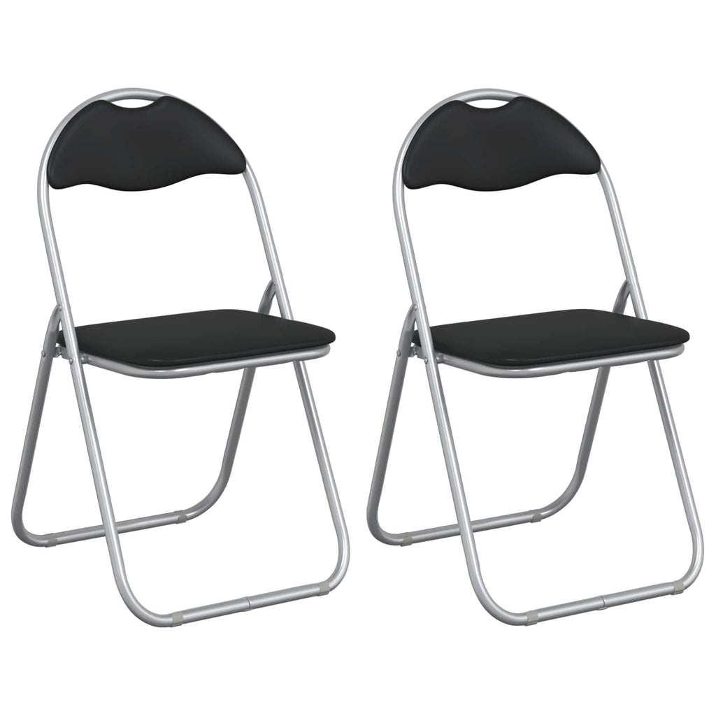 vidaXL Krzesło składane 2 pcs Czarny i szary 48 x 43,5 x 81 cm