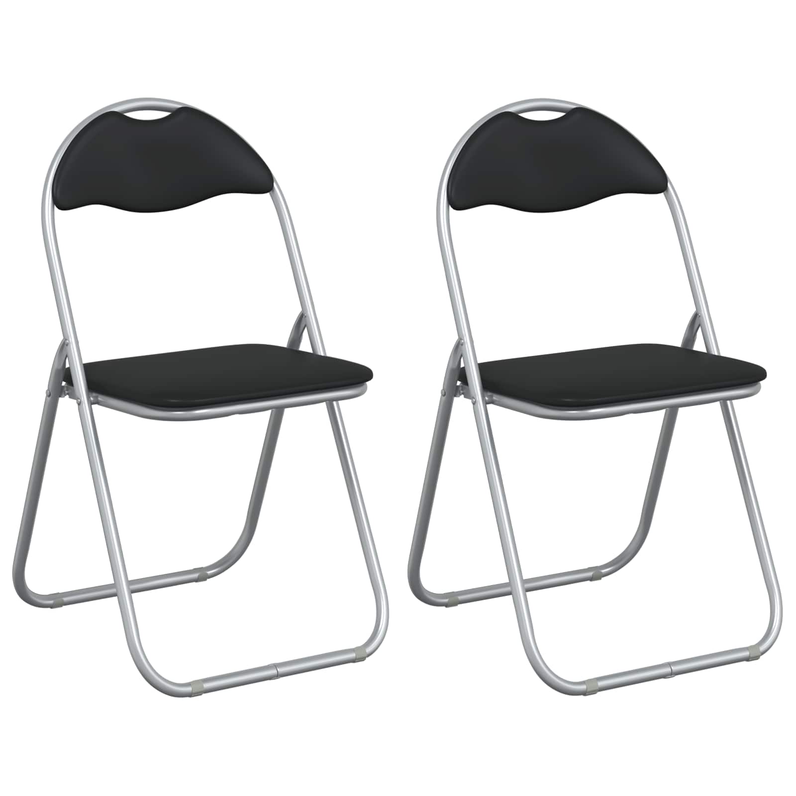 vidaXL Krzesło składane 2 pcs Czarny i szary 48 x 43,5 x 81 cm
