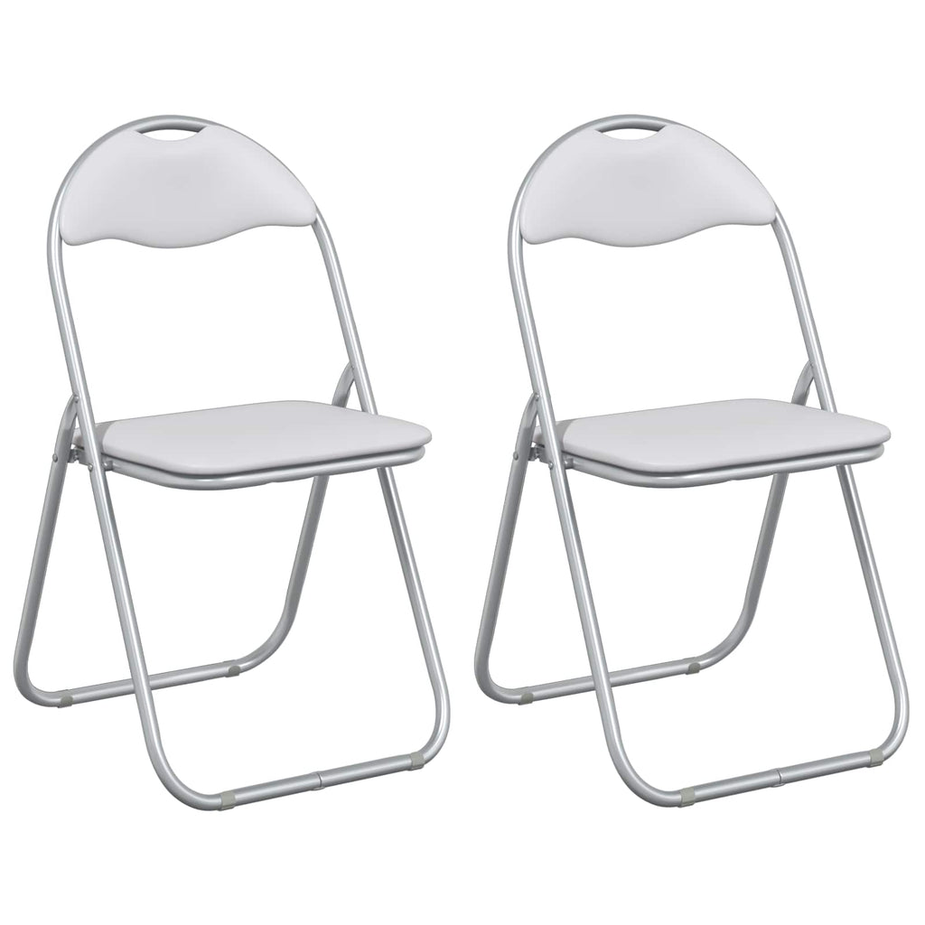 vidaXL Krzesło składane 2 pcs Biały i szary 48 x 43,5 x 81 cm