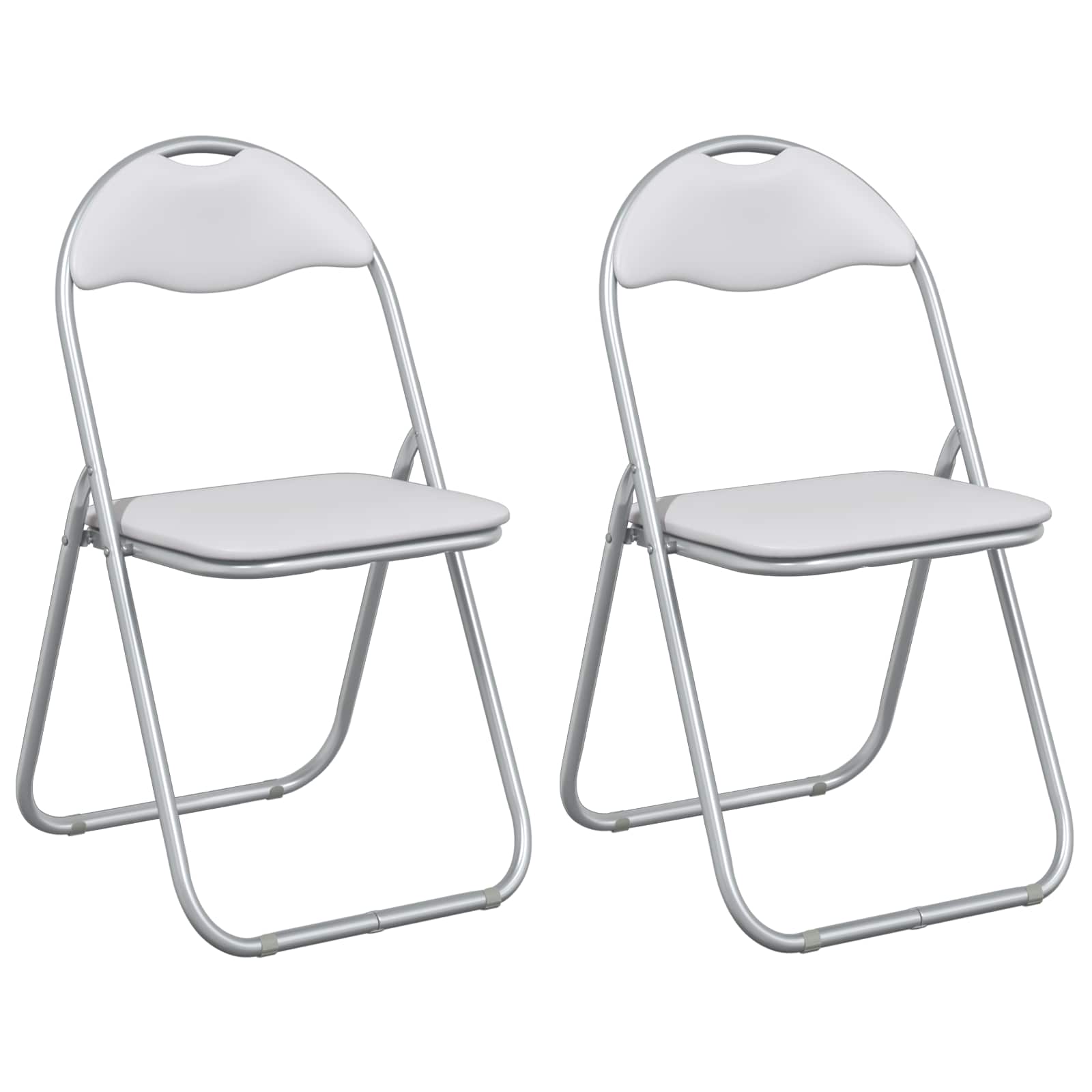 vidaXL Krzesło składane 2 pcs Biały i szary 48 x 43,5 x 81 cm