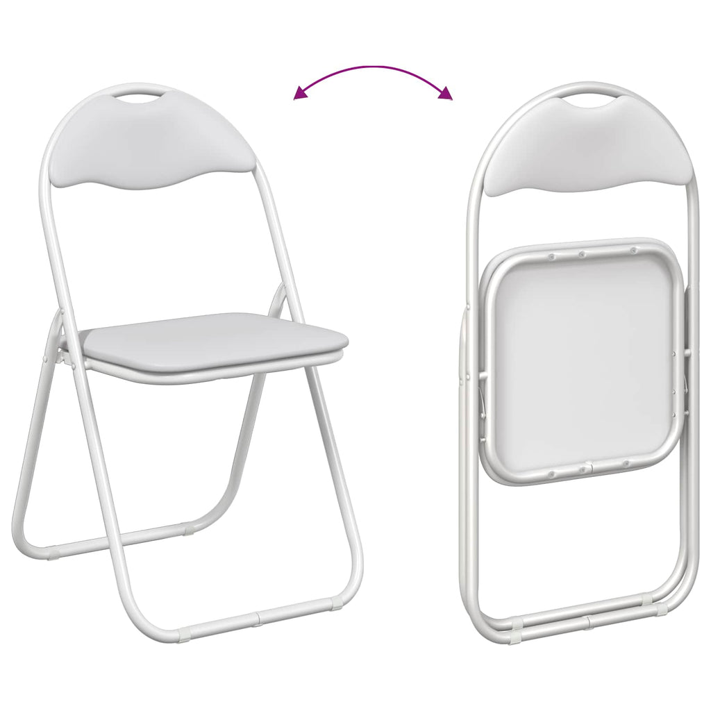 vidaXL Krzesło składane 2 pcs Skóra ekologiczna Biały