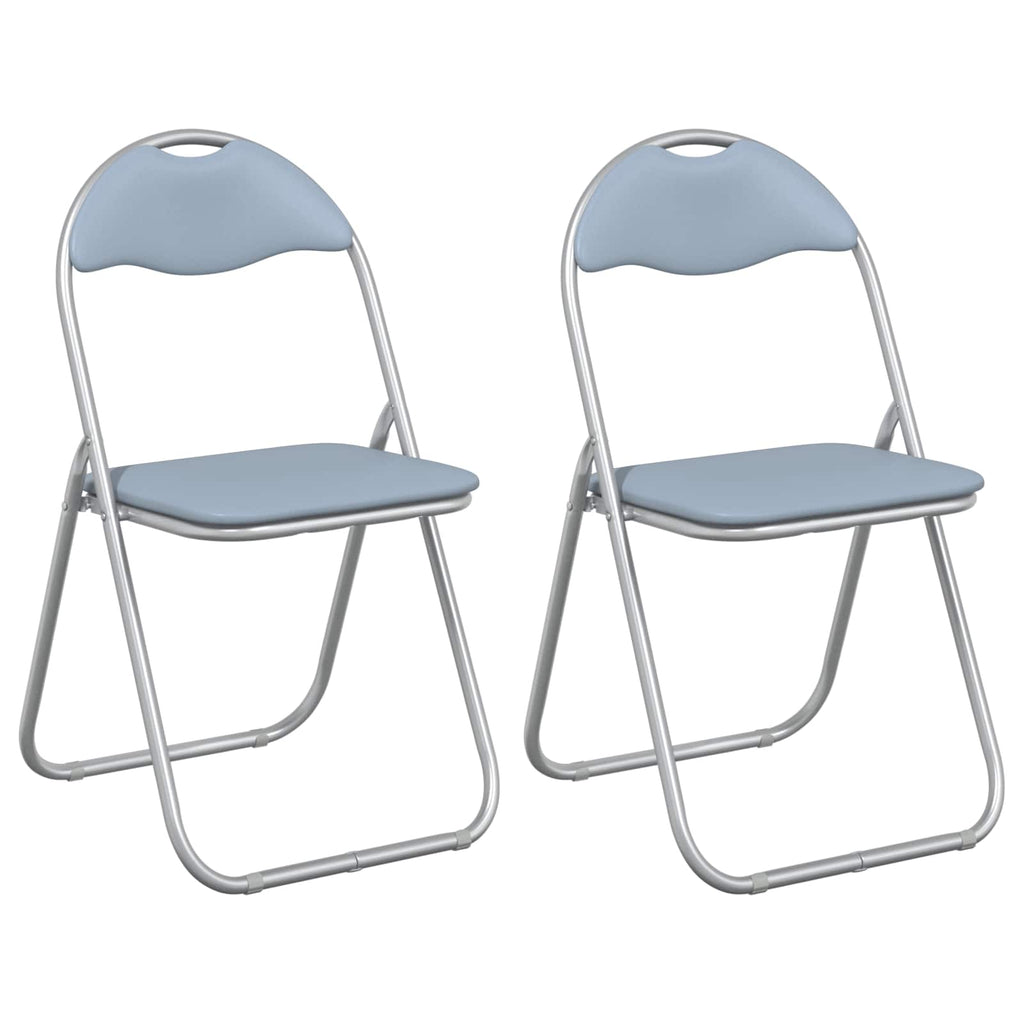 vidaXL Krzesło składane 2 pcs Szary 48 x 43,5 x 81 cm