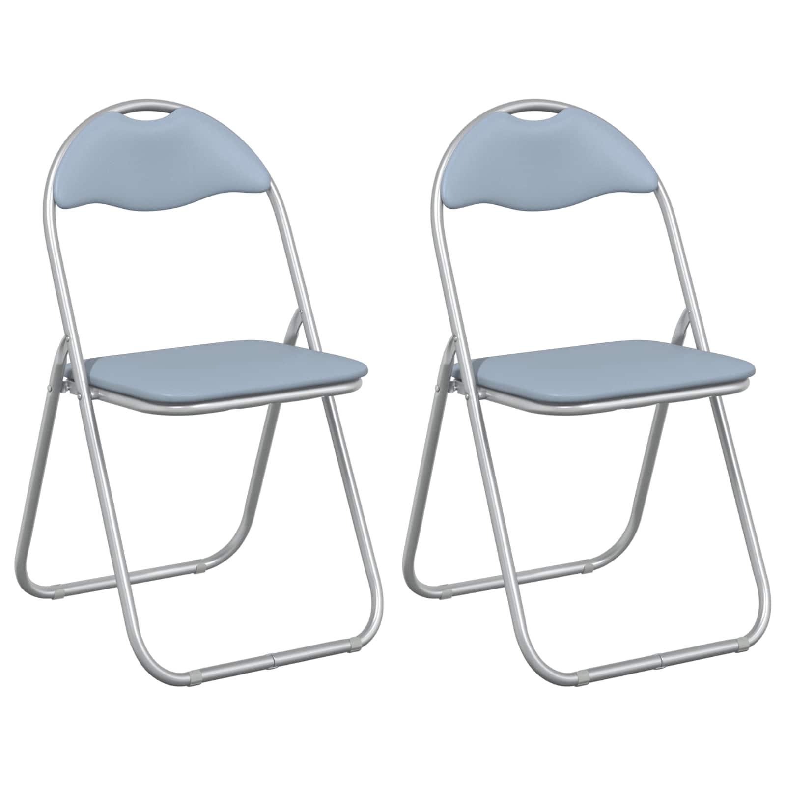 vidaXL Krzesło składane 2 pcs Szary 48 x 43,5 x 81 cm