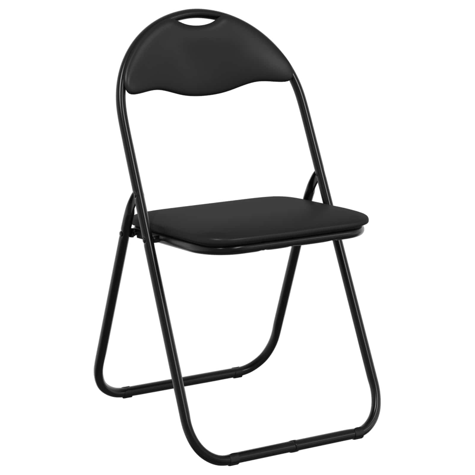vidaXL Krzesło składane 2 pcs Czarny 48 x 43,5 x 81 cm