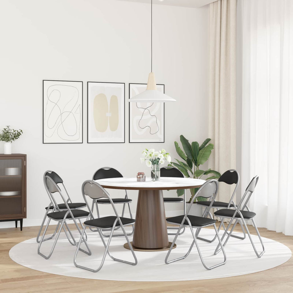 vidaXL Krzesło składane 8 pcs Czarny i szary 48 x 43,5 x 81 cm