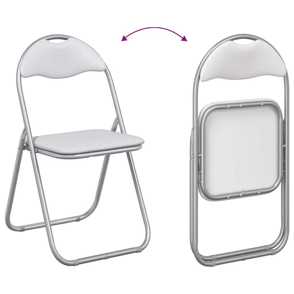 vidaXL Krzesło składane 8 pcs Biały i szary 48 x 43,5 x 81 cm