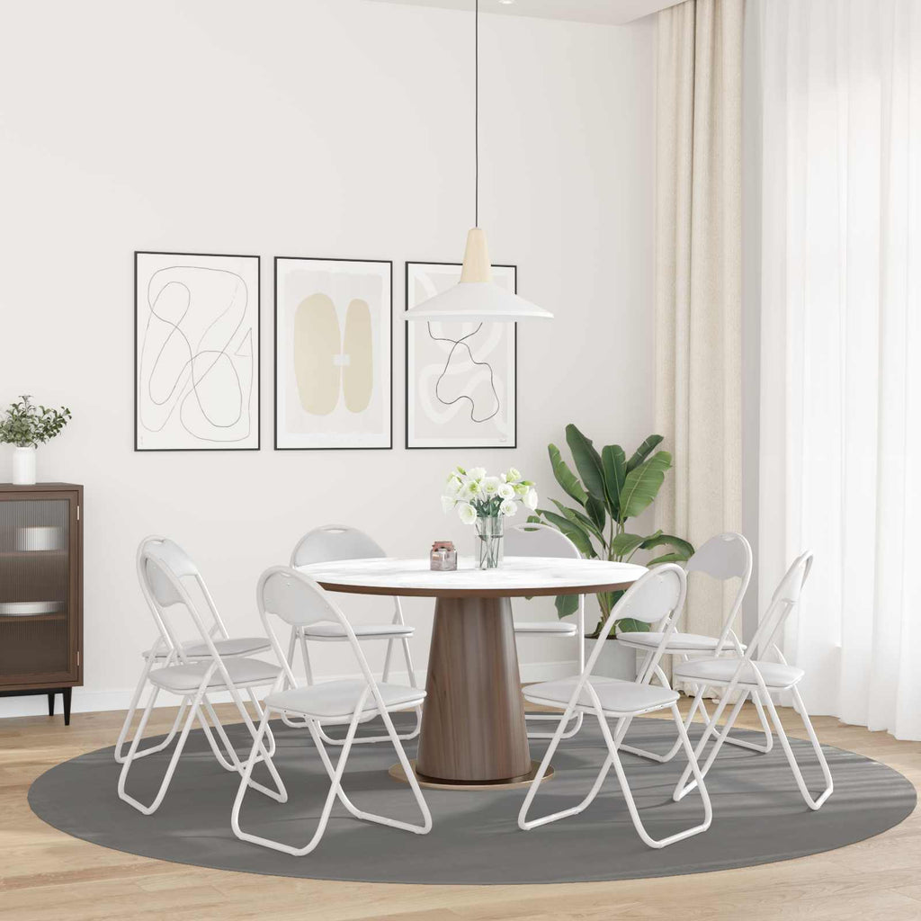 vidaXL Krzesło składane 8 pcs Biały 48 x 43,5 x 81 cm