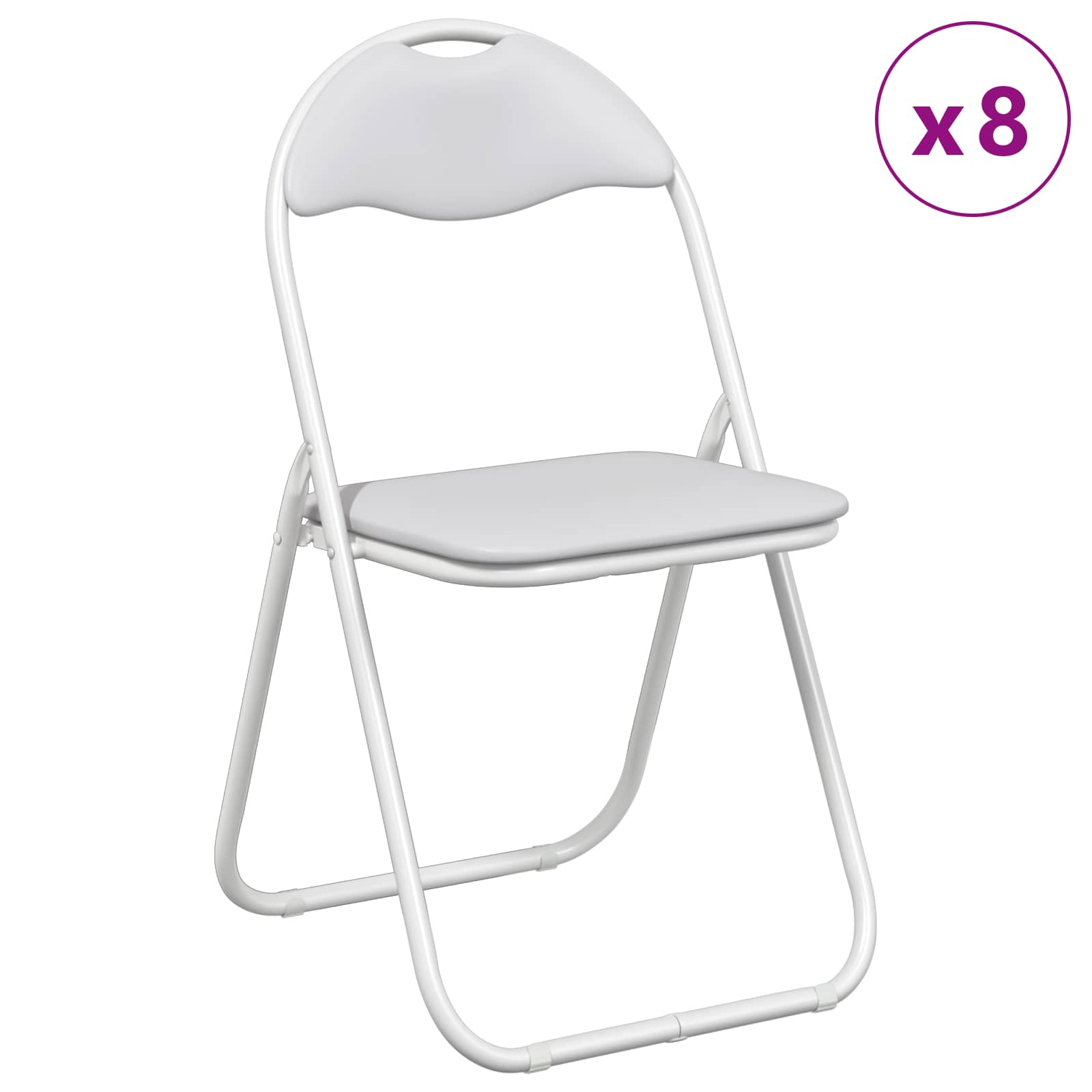 vidaXL Krzesło składane 8 pcs Biały 48 x 43,5 x 81 cm