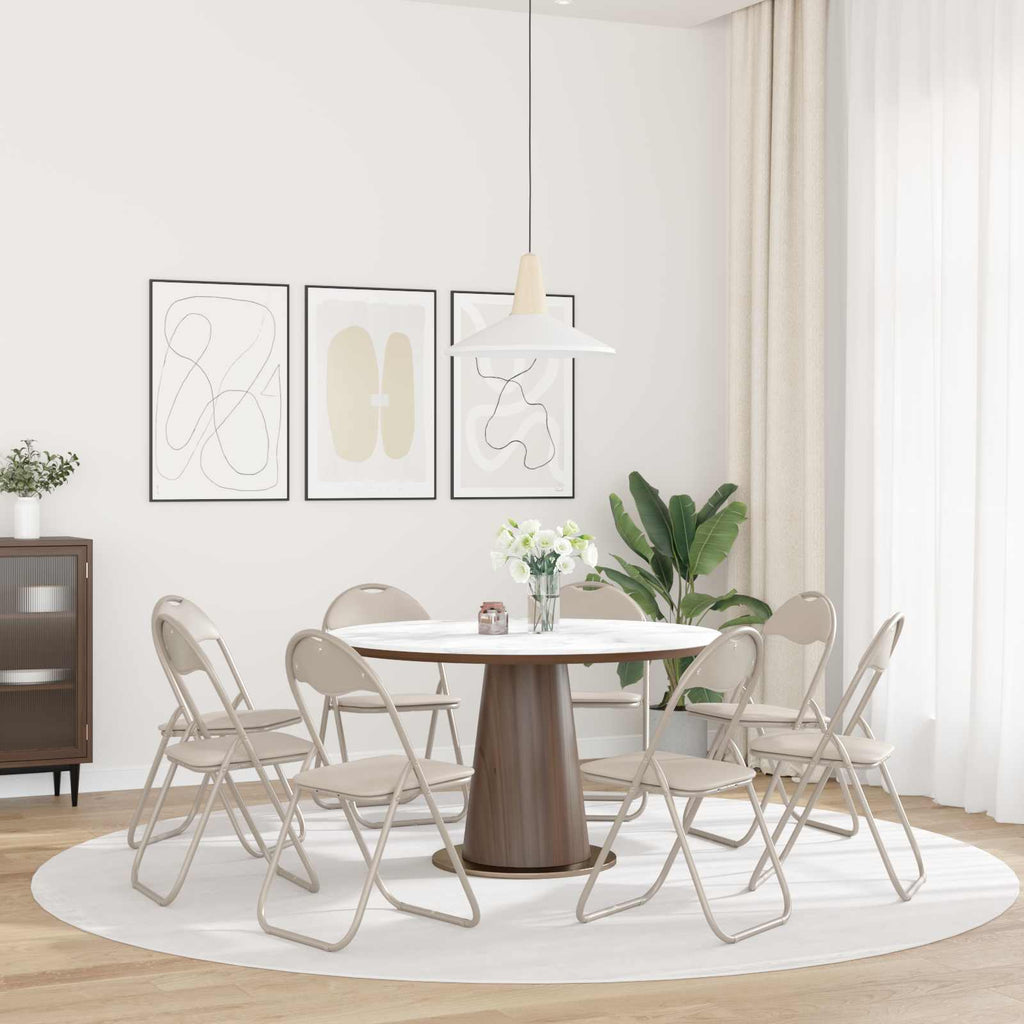 vidaXL Krzesło składane 8 pcs piaskowy 48 x 43,5 x 81 cm