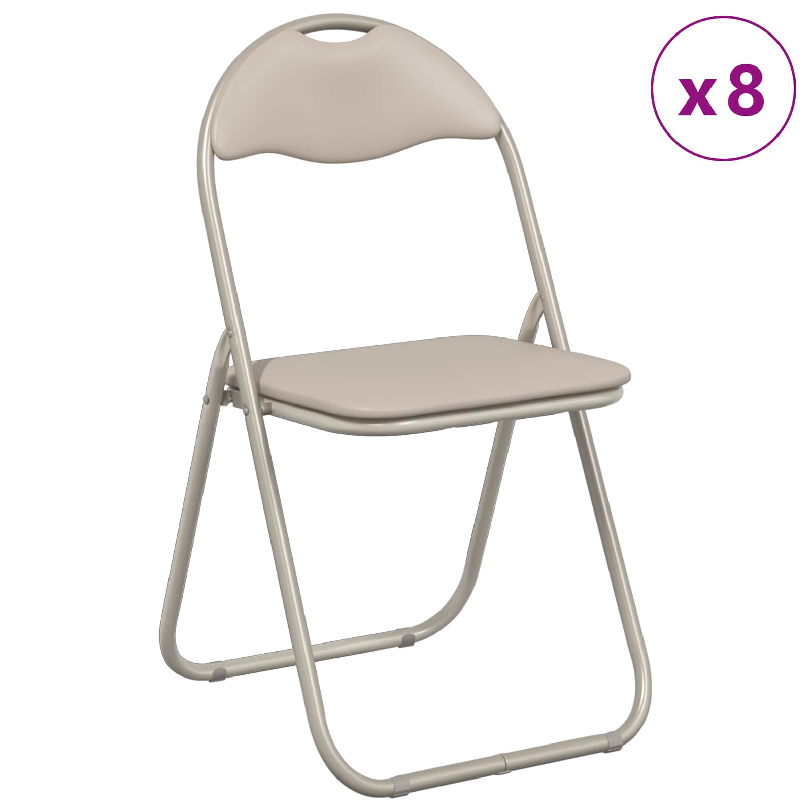 vidaXL Krzesło składane 8 pcs piaskowy 48 x 43,5 x 81 cm