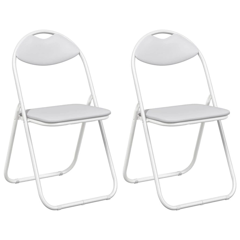 vidaXL Krzesło składane 2 pcs Biały 48 x 43,5 x 81 cm