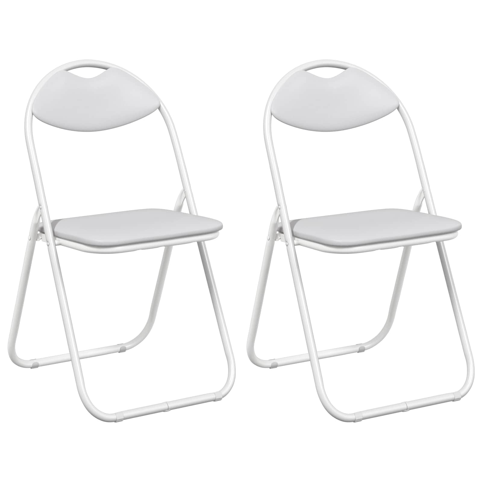 vidaXL Krzesło składane 2 pcs Biały 48 x 43,5 x 81 cm