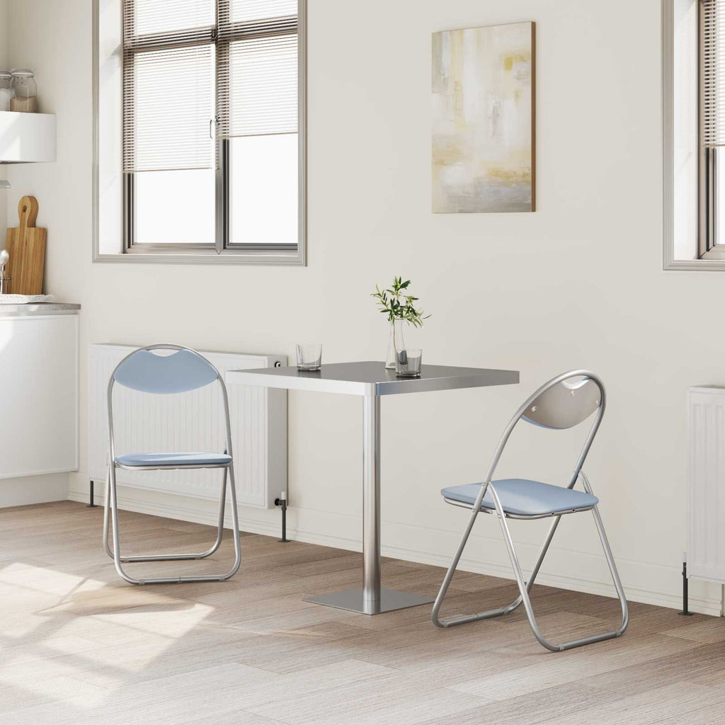 vidaXL Krzesło składane 2 pcs Szary 48 x 43,5 x 81 cm