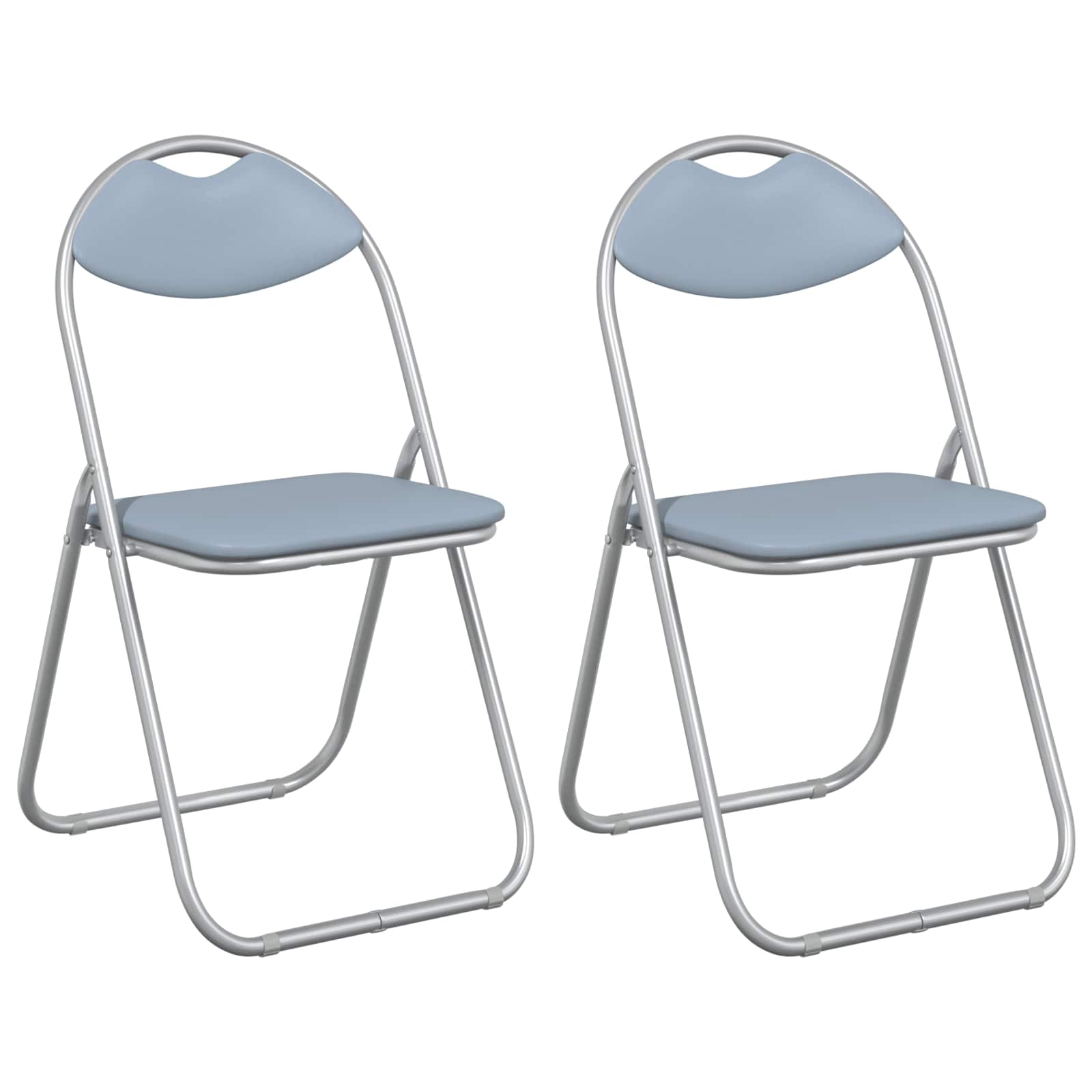 vidaXL Krzesło składane 2 pcs Szary 48 x 43,5 x 81 cm