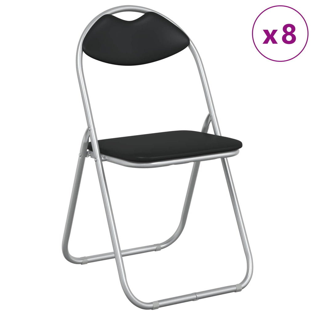 vidaXL Krzesło składane 8 pcs Czarny i szary 48 x 43,5 x 81 cm