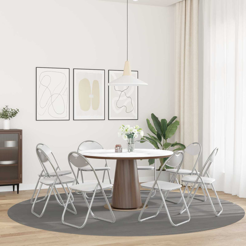 vidaXL Krzesło składane 8 pcs Biały i szary 48 x 43,5 x 81 cm