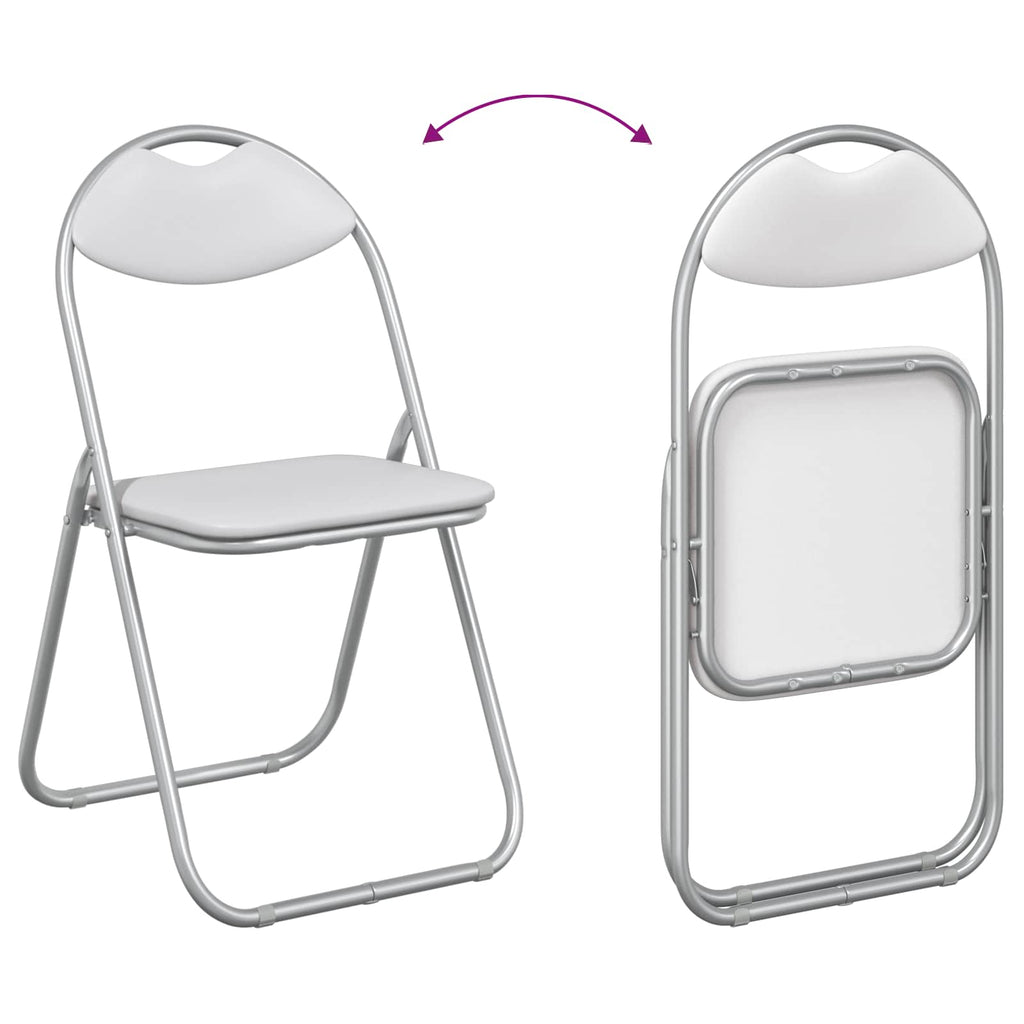 vidaXL Krzesło składane 8 pcs Biały i szary 48 x 43,5 x 81 cm