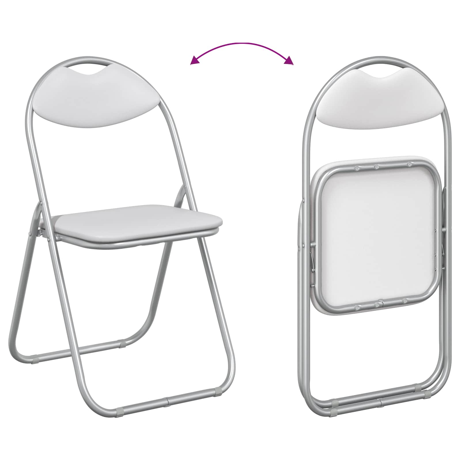 vidaXL Krzesło składane 8 pcs Biały i szary 48 x 43,5 x 81 cm