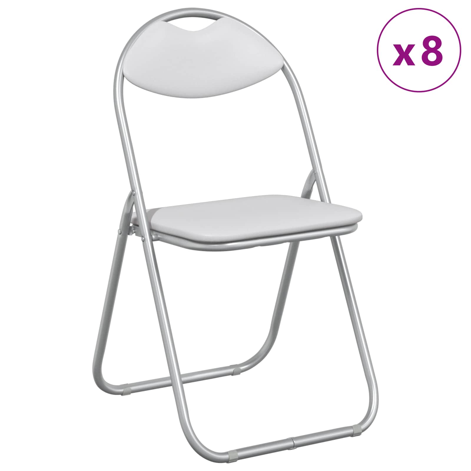 vidaXL Krzesło składane 8 pcs Biały i szary 48 x 43,5 x 81 cm