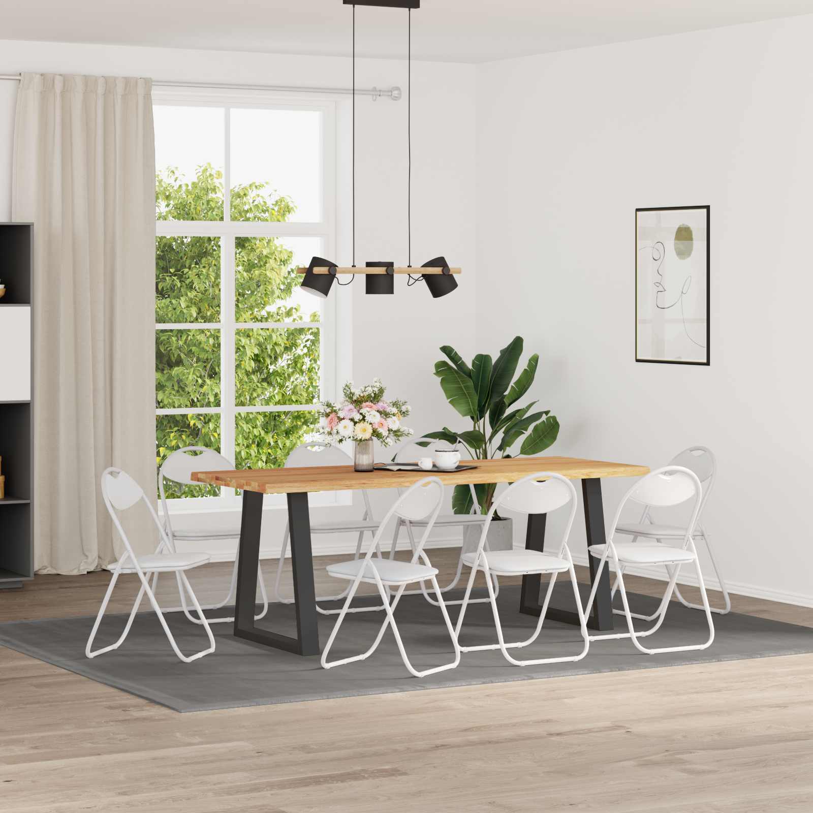 vidaXL Krzesło składane 8 pcs Biały 48 x 43,5 x 81 cm