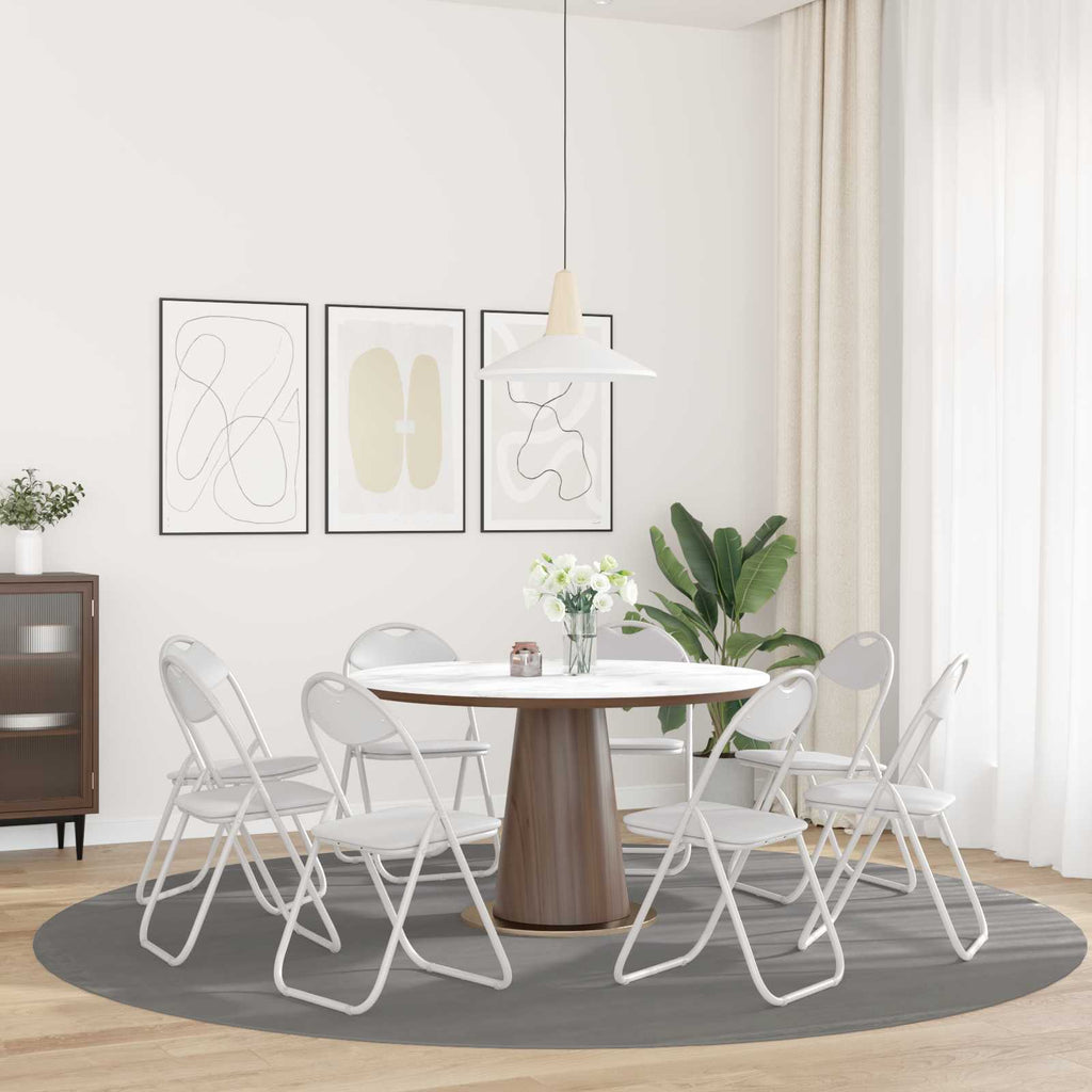 vidaXL Krzesło składane 8 pcs Biały 48 x 43,5 x 81 cm
