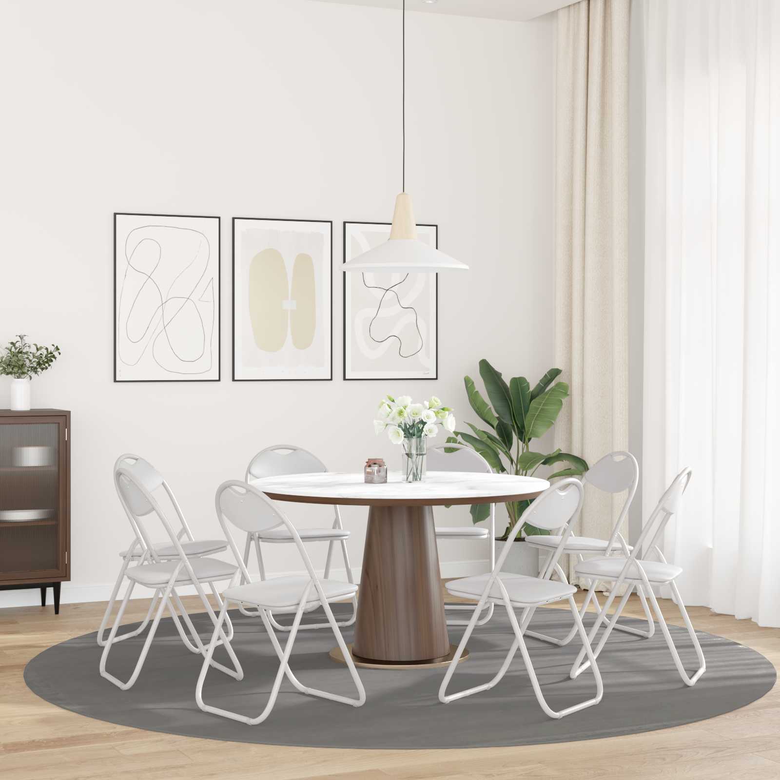 vidaXL Krzesło składane 8 pcs Biały 48 x 43,5 x 81 cm