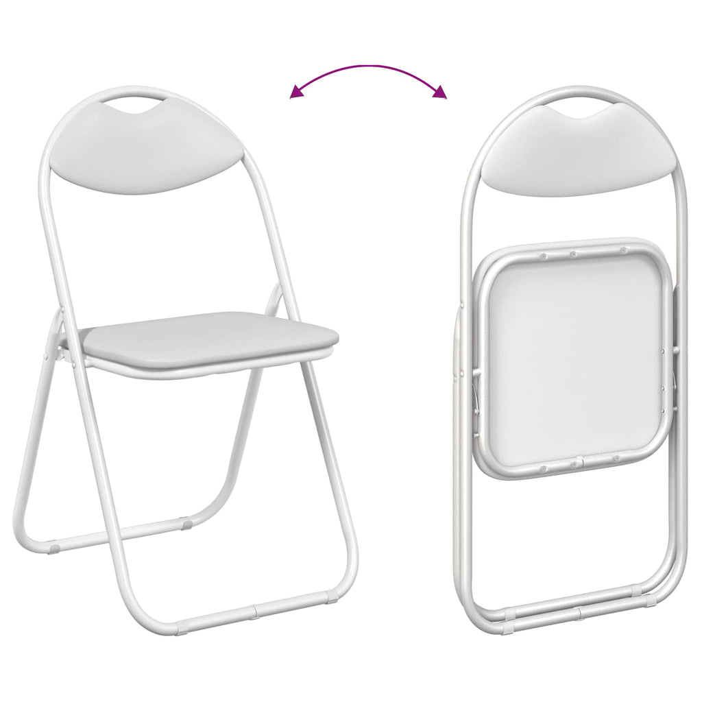vidaXL Krzesło składane 8 pcs Biały 48 x 43,5 x 81 cm