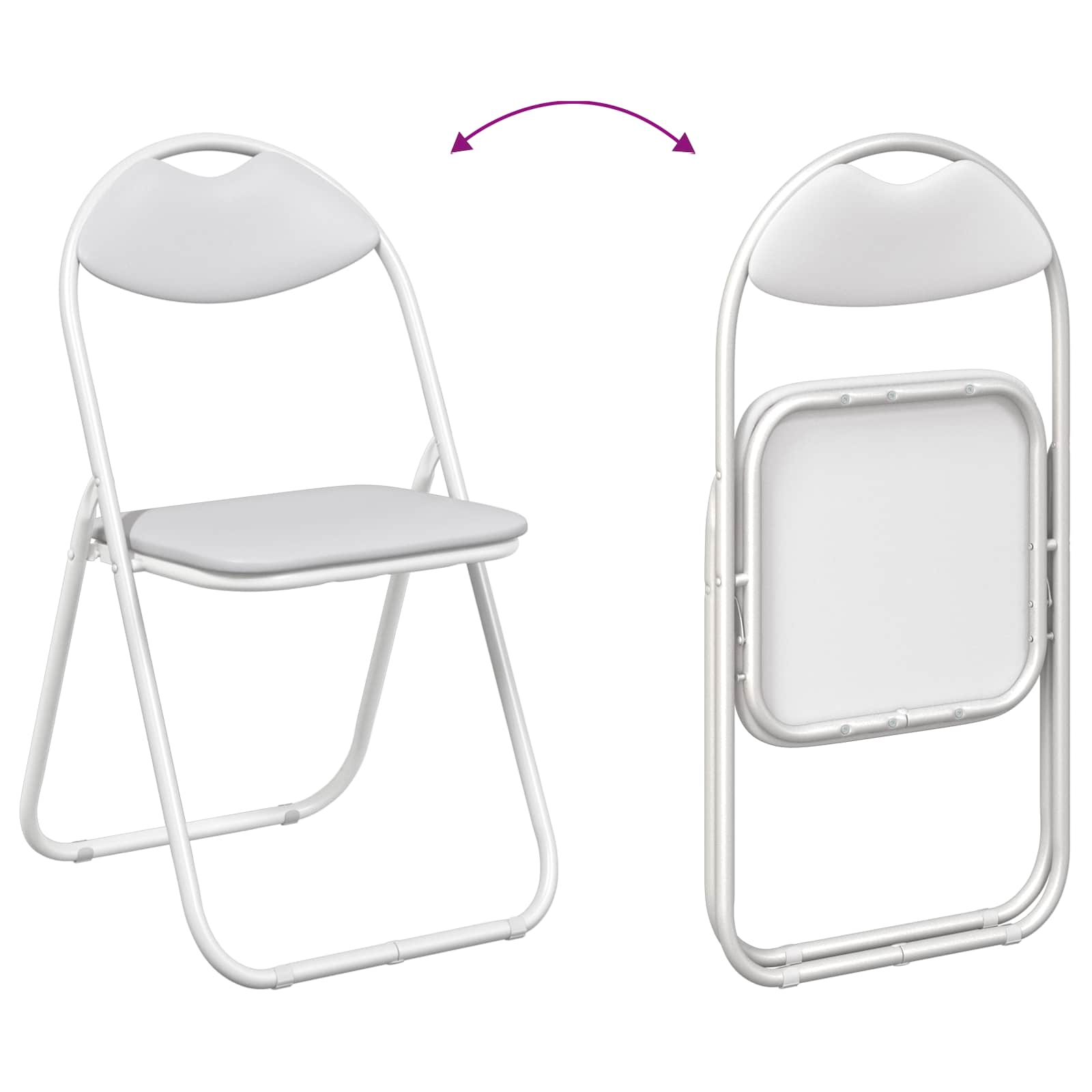 vidaXL Krzesło składane 8 pcs Biały 48 x 43,5 x 81 cm