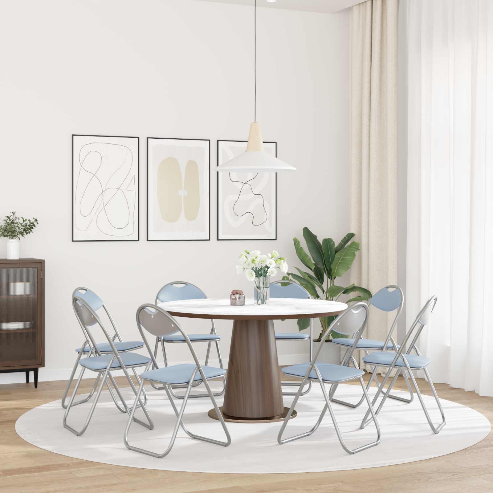 vidaXL Krzesło składane 8 pcs Szary 48 x 43,5 x 81 cm
