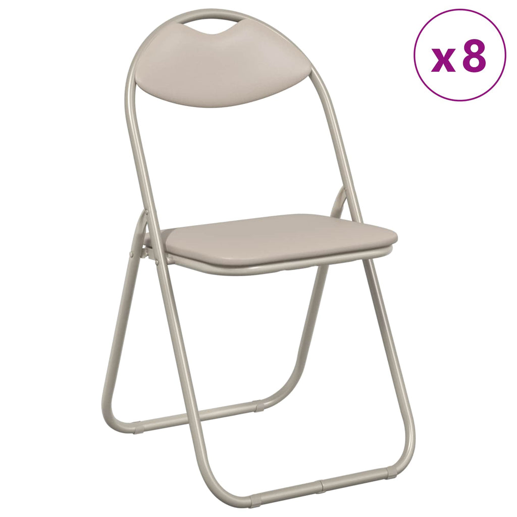 vidaXL Krzesło składane 8 pcs piaskowy 48 x 43,5 x 81 cm