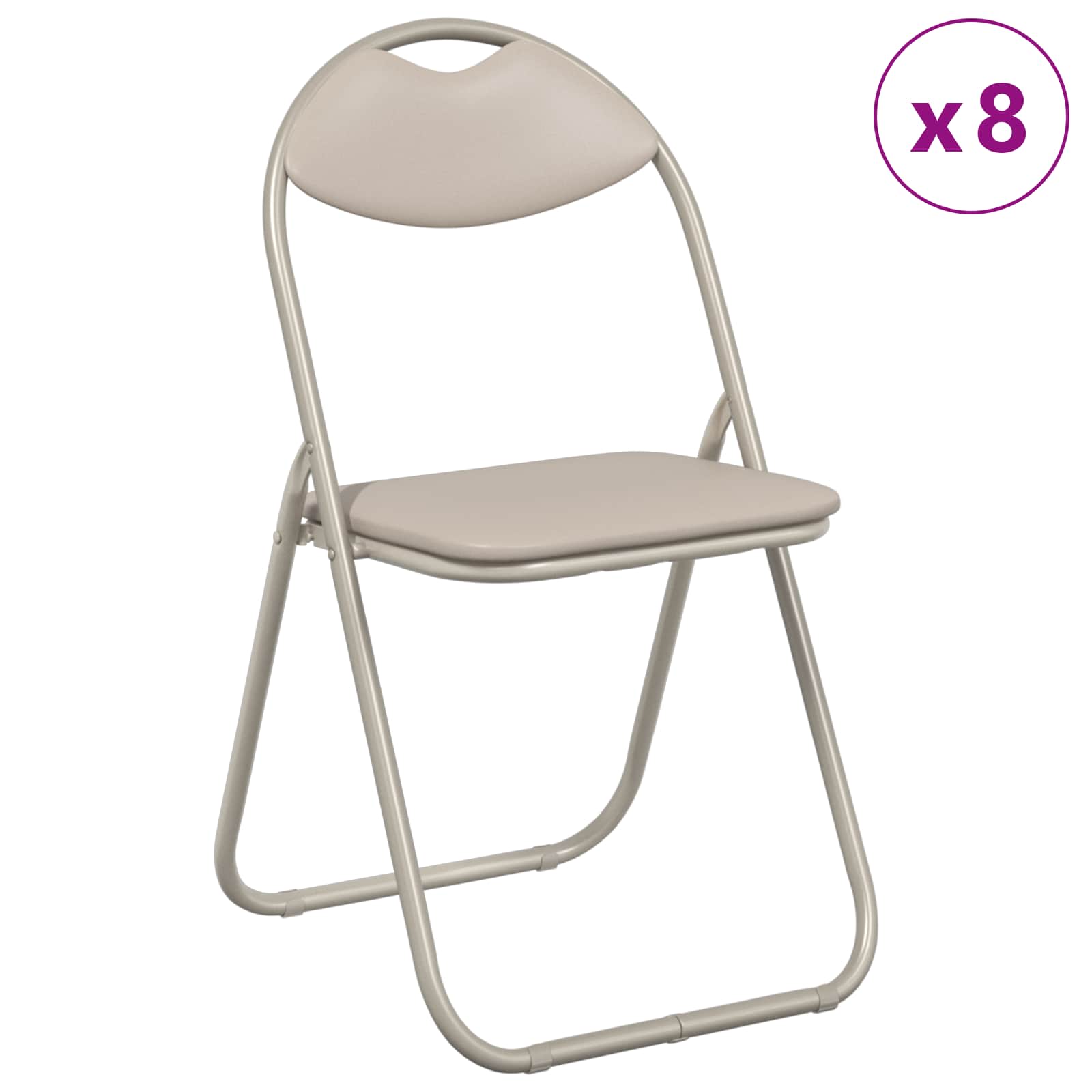 vidaXL Krzesło składane 8 pcs piaskowy 48 x 43,5 x 81 cm