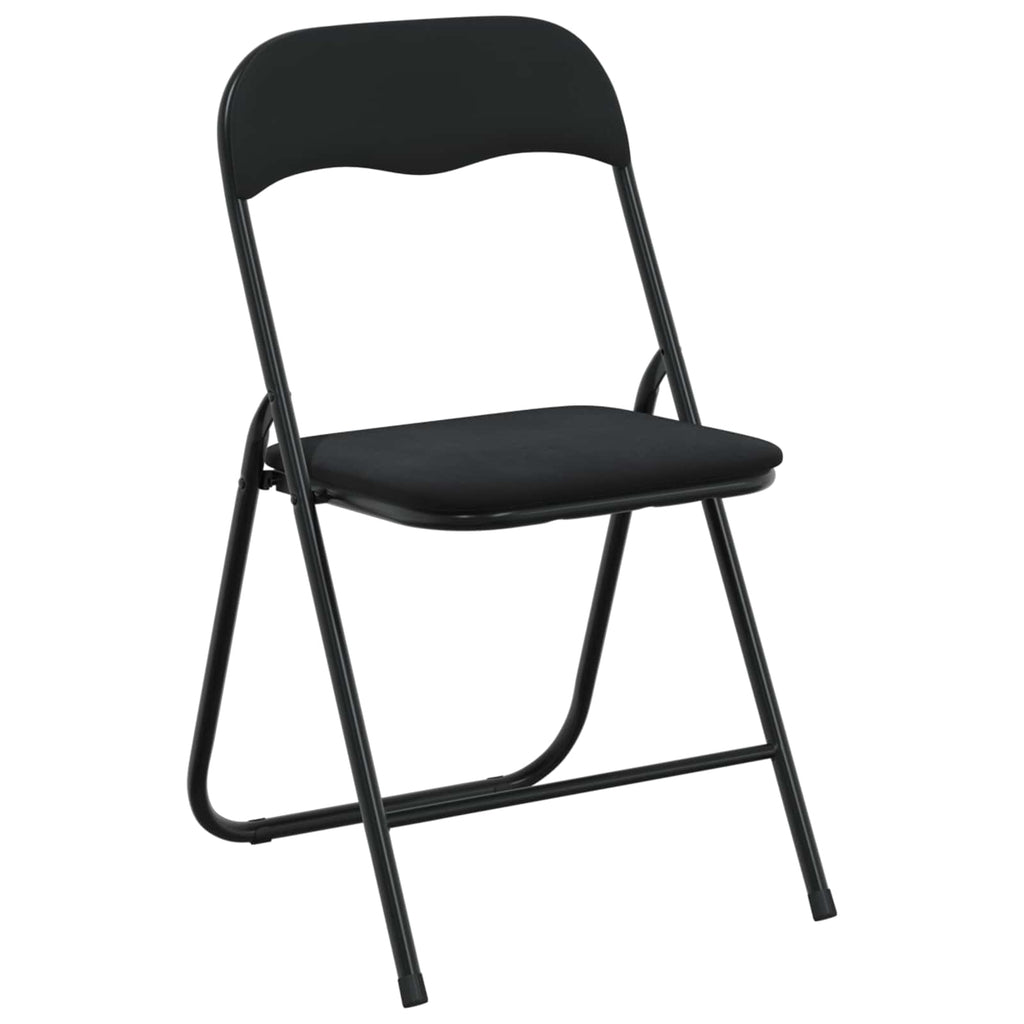vidaXL Krzesło składane 2 pcs Czarny 48 x 44 x 78 cm Aksamit