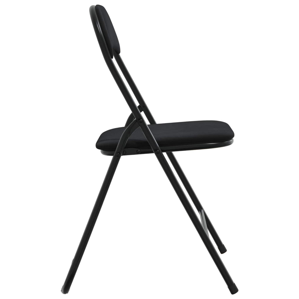 vidaXL Krzesło składane 2 pcs Czarny 48 x 44 x 78 cm Aksamit
