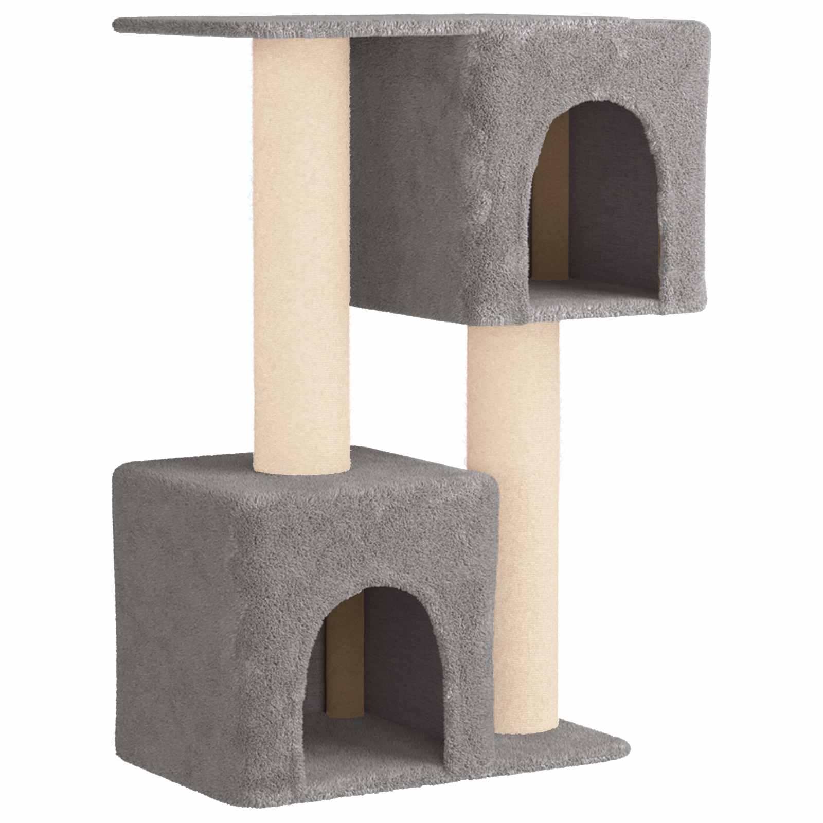vidaXL Drewno dla kotów z drapakami sisalowymi jasnoszary 114 cm