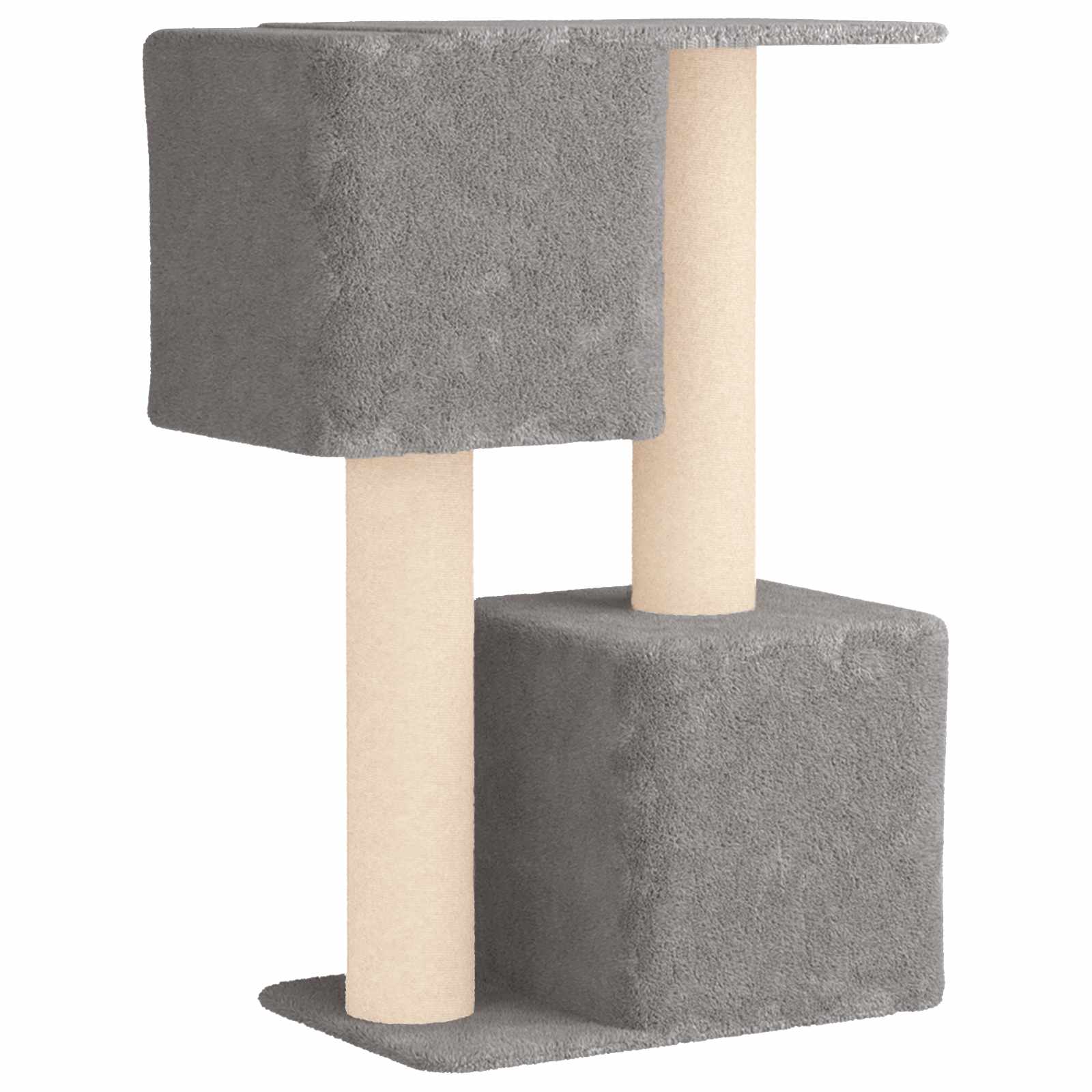 vidaXL Drewno dla kotów z drapakami sisalowymi jasnoszary 114 cm
