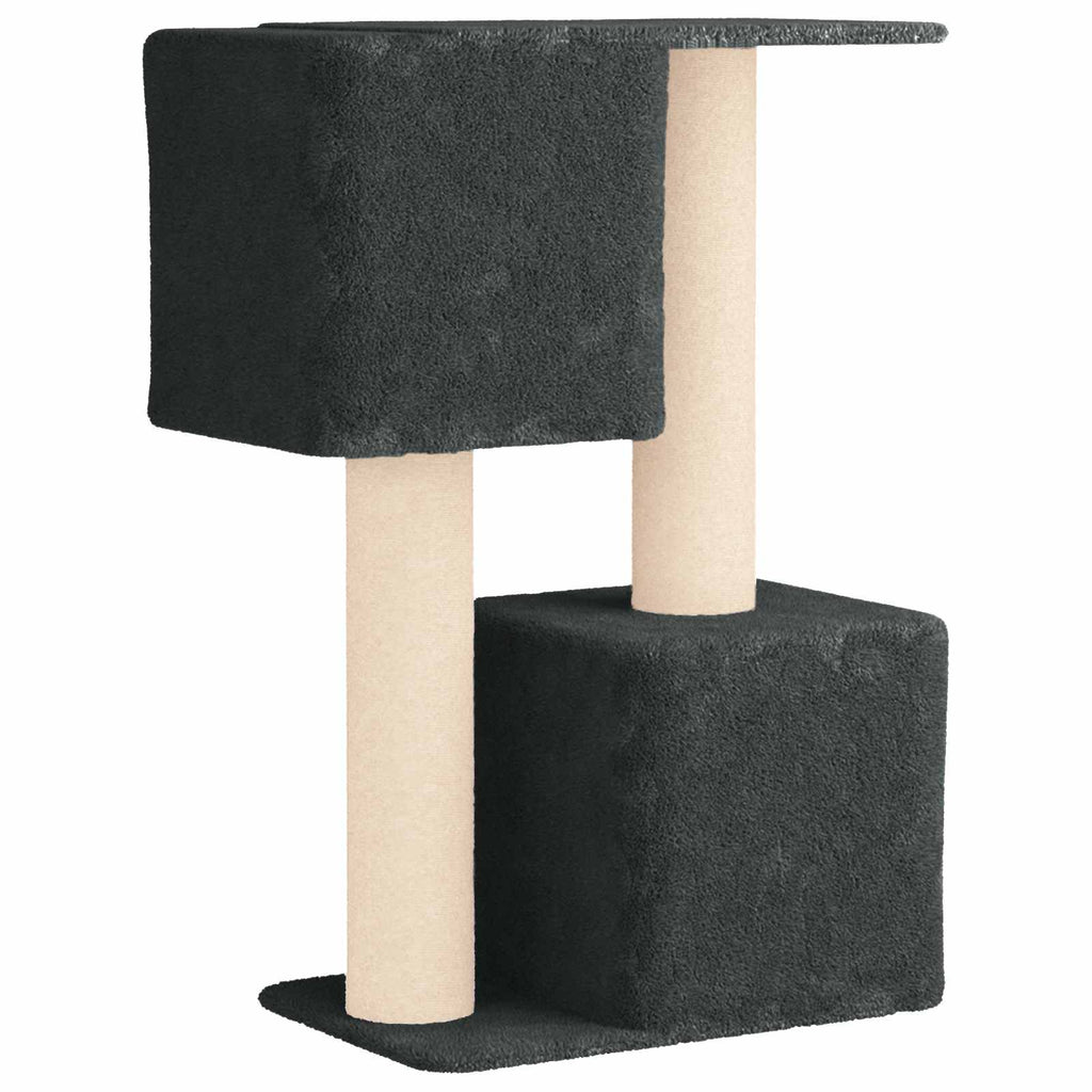 vidaXL Drewno dla kotów z drapakami sisalowymi ciemnoszary 114 cm