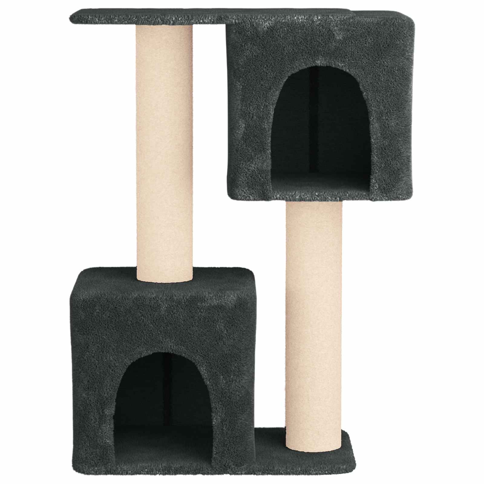 vidaXL Drewno dla kotów z drapakami sisalowymi ciemnoszary 114 cm