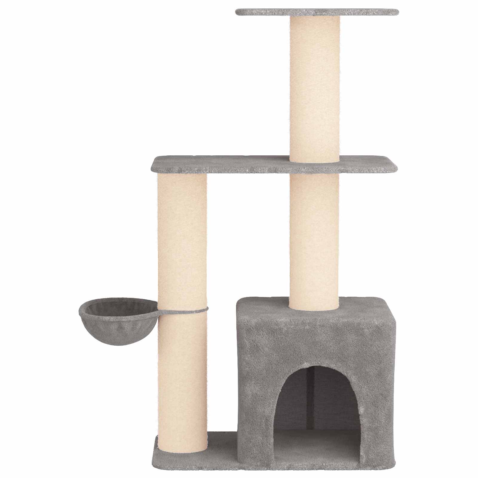 vidaXL Drewno dla kotów z drapakami sisalowymi jasnoszary 133 cm