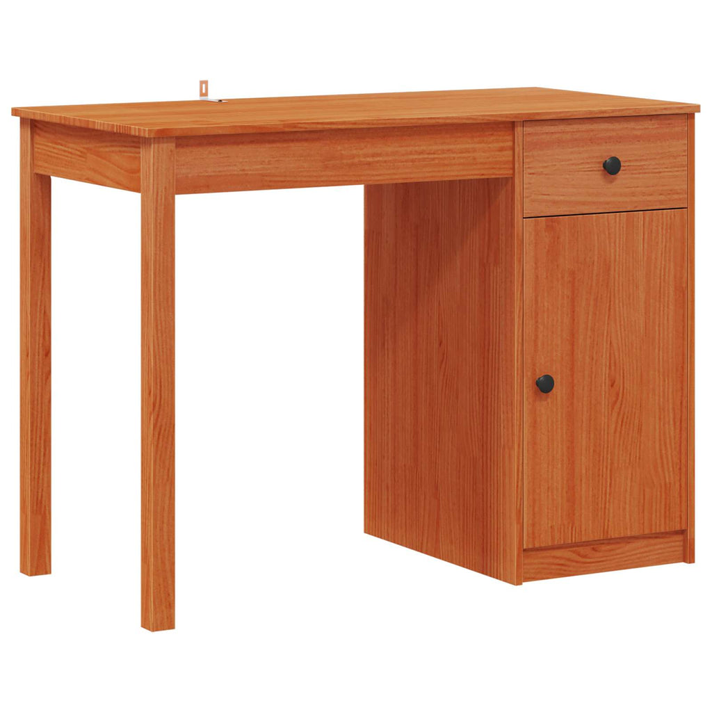 vidaXL Biurko Woskowy Brąz 100 x 50 x 74 cm Lite drewno sosnowe