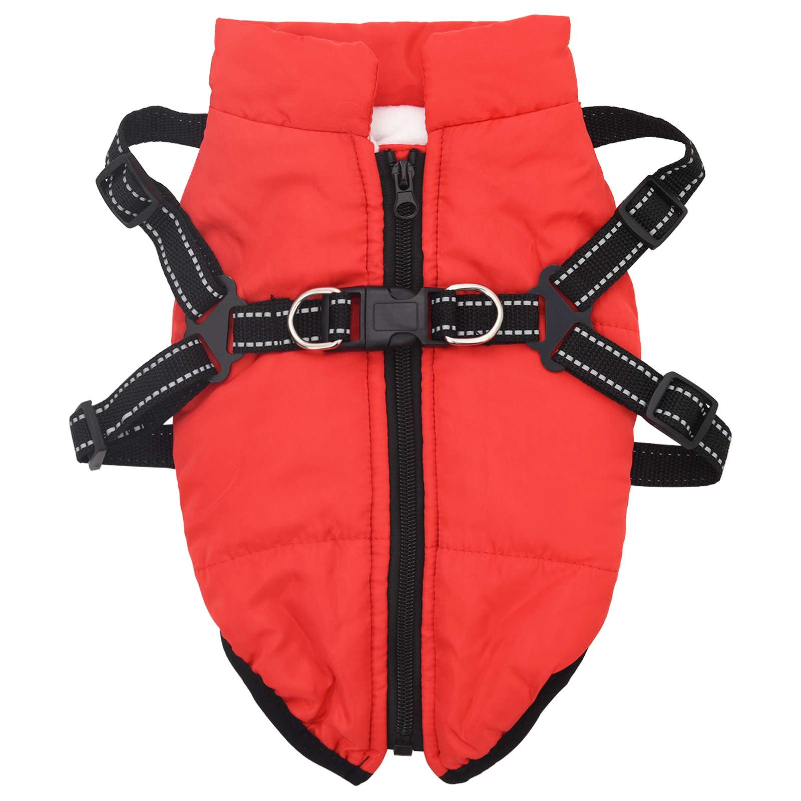 vidaXL Kurtka dla Psa Czerwony L24 Runo i poliester