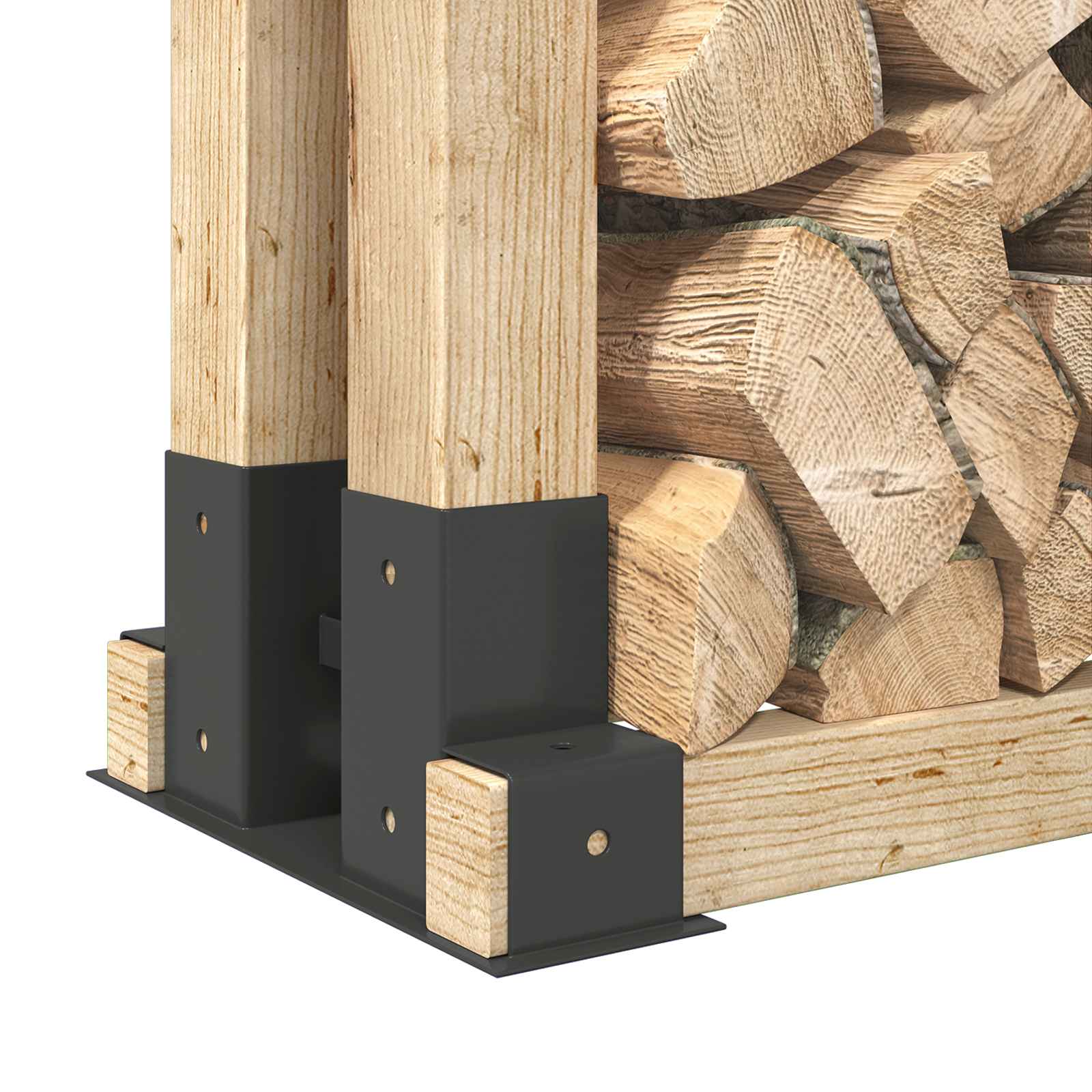 Pomoc w układaniu drewna kominkowego 2 pcs antracytowy Stal