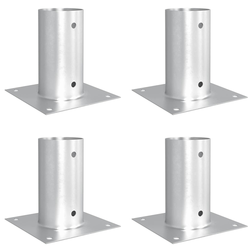 vidaXL Okrągły kotwicy gruntowej 4 pcs srebrny 15 x 15 x 15 cm Metal