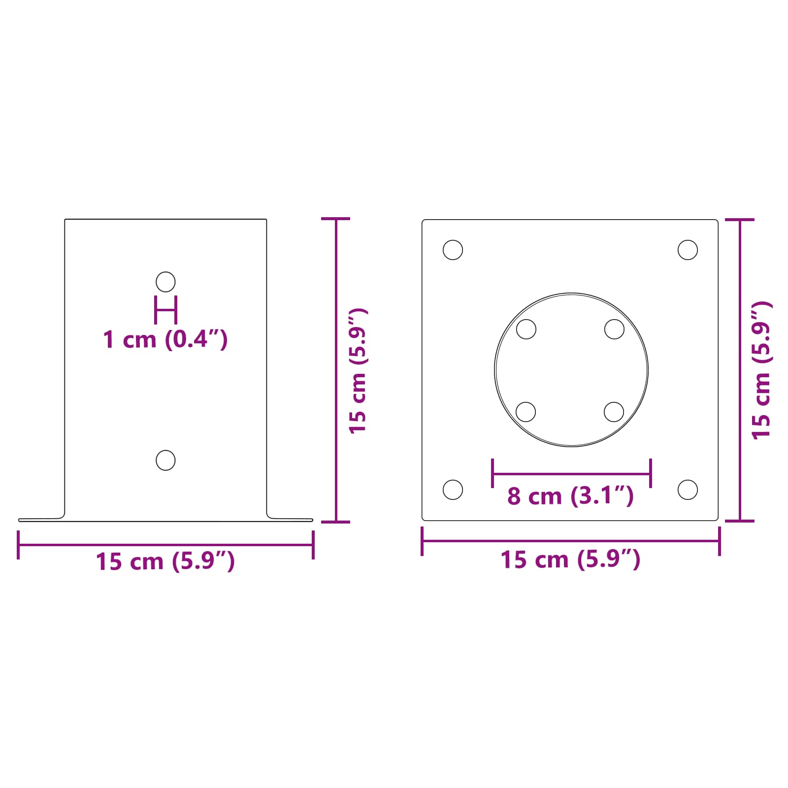 vidaXL Okrągły kotwicy gruntowej 12 pcs srebrny 15 x 15 x 15 cm Metal